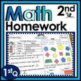 Second Grade Math Homework with Digital Option for Distanc