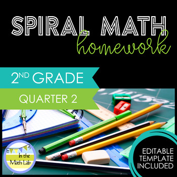 Preview of 2nd Grade Math Homework Quarter 2 Spiral Review