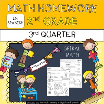 Preview of 2nd Grade Math Homework-3rd Qtr SPANISH w/ Digital Option - Distance Learning