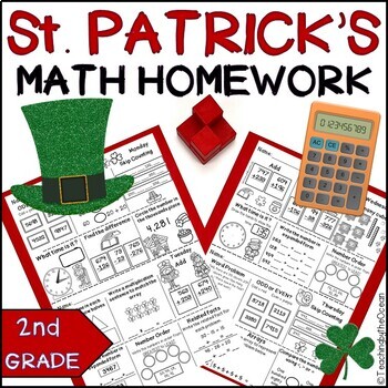 Preview of 2nd Grade Math Homework - St. Patrick's Day