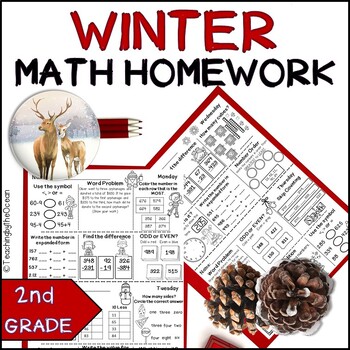 Preview of Winter 2nd Grade Math Homework