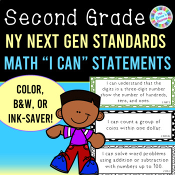 Preview of 2nd Grade Math I Can Statements - NY Next Generation Learning Standards