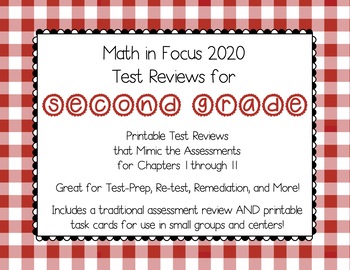 Preview of 2nd Grade Math In Focus 2020 ALL Chapter Test Reviews (Print)