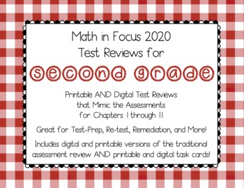 Preview of 2nd Grade Math In Focus 2020 ALL Chapter Test Reviews (Print AND Digital)