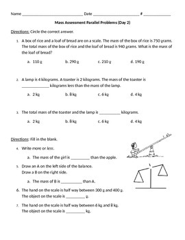 Preview of 2nd Grade, Math In Focus, Chapter 8 Test Prep Parallel Problems (Part 2)