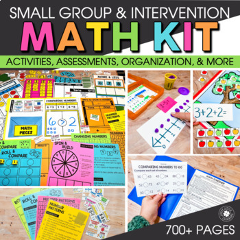 Preview of Small Group Math Intervention and Activities and Binder for 1st and 2nd Grade
