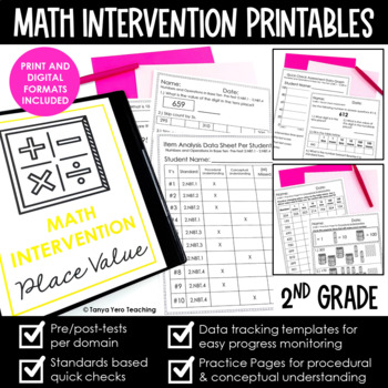 Preview of Math Intervention 2nd Grade Binder Yearlong RTI Progress Monitoring Bundle