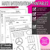 Math Intervention 2nd Grade Printables Geometry | RTI Prog
