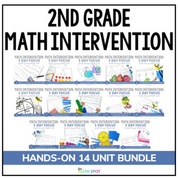 Preview of 2nd Grade Math Intervention Full Year Small Group Curriculum Lessons Assessment