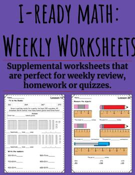 Preview of 2nd Grade Math-Iready-Full year of worksheets (75 worksheets): Units 1-5