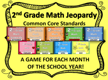 Preview of 2nd Grade Math Jeopardy Distance Learning