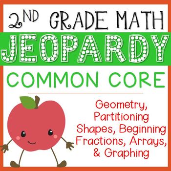 Preview of 2nd Grade Math Jeopardy: Geometry, Partitioning, Fractions, Arrays