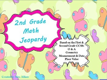 Preview of 2nd Grade Math Q&A Game ~ CCSS PowerPoint Spring / Easter Theme ~ Test Prep