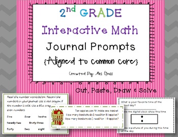 Preview of 2nd Grade Math Journals & Prompts (Aligned with Common Core)
