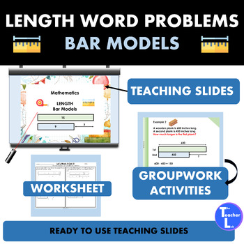 Preview of 2nd Grade Singapore Math Length Word Problems Addition Subtraction Bar Models