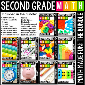 Preview of 2nd Grade Math Place Value Charts, Morning Work, Games, 2 Digit Addition, Review