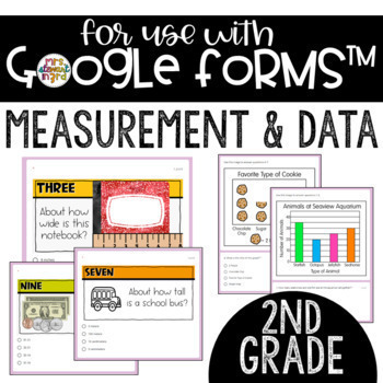 Preview of 2nd Grade Math Measurement & Data Google Forms™ Quizzes