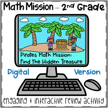 Preview of 2nd Grade Math Mission - Digital Escape Room - Pirates Mystery Base Ten