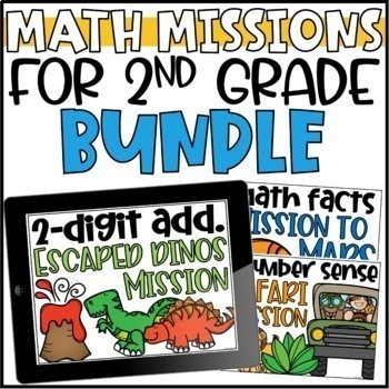 Preview of 2nd Grade Math Missions  |  Math Escape Rooms