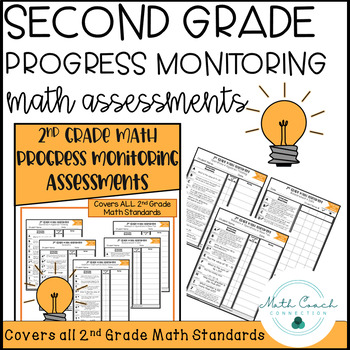 Preview of 2nd Grade Math Progress Monitoring Assessments | Second Grade Math Baseline Test