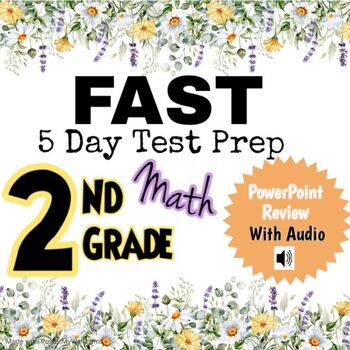 Preview of 2nd Grade Math Progress Monitoring Prep, FL BEST Standards, 5 PowerPoints w/ Aud