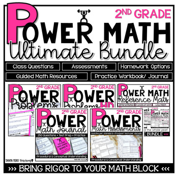 Preview of 2nd Grade Math Questions YEARLONG BUNDLE Assessments, Printables, and More!