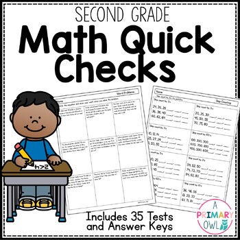 Preview of 2nd Grade Math Quick Checks Assessments Skill Review