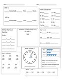 2nd Grade Math Review (1 Page)
