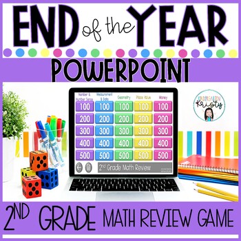 Preview of End of the Year 2nd Grade Math Review POWERPOINT Game