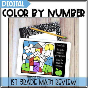 Preview of 2nd Grade Math Review Color By Number - Back to School Math Activities
