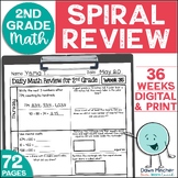 2nd Grade Daily Math Spiral Review Math Warm Ups Second Gr