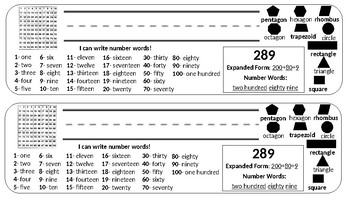 Preview of 2nd Grade Math Review Desk Name Tags-Editable