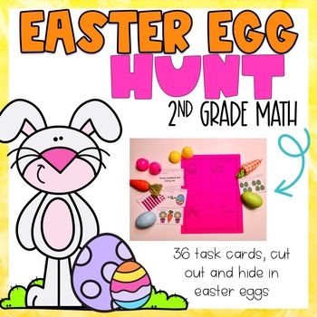Preview of 2nd Grade Math Review Easter Egg Hunt