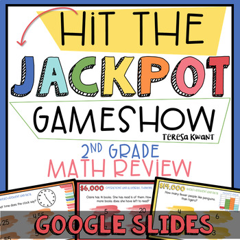 Preview of 2nd Grade Math Review End of Year Game Show Google Slides | Distance Learning