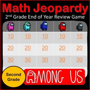 Preview of 2nd Grade Math Review Game | Jeopardy | Full Year Math Review