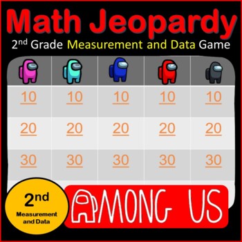 Preview of 2nd Grade Math Review Game | Jeopardy | No Prep Measurement and Data Review