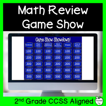 Preview of 2nd Grade Math Jeopardy for 2nd Grade End of the Year Math Review Activities