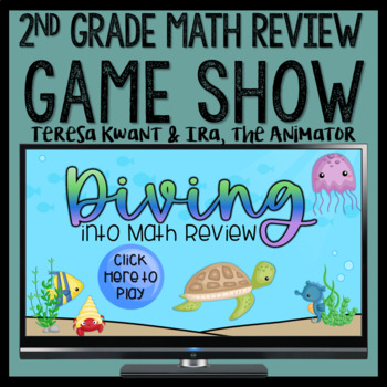 Preview of 2nd Grade Math Review Game Show for Test Prep | Editable Jeopardy Style Activity