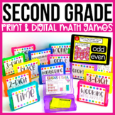 2nd Grade Math Review Games & Centers | Digital and Print 