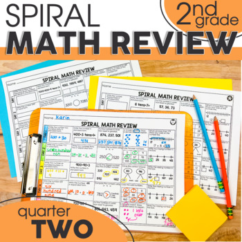 Preview of 2nd Grade Math Review | Morning Work | Math Worksheets | Quarter Two