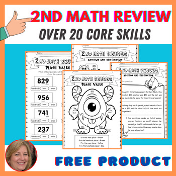 Preview of 2nd Grade Math Review Packet, 2nd Grade Morning Work | Math Worksheets