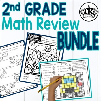 Preview of 2nd Grade Math Review Packet BUNDLE