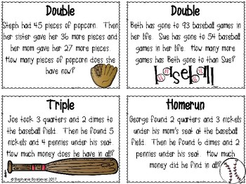 2nd Grade Math Review (Playing Baseball) by Second Grade Sweets | TPT