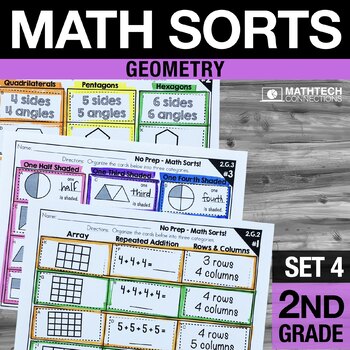 Preview of Math Interactive Notebook 2nd Grade Geometry, Shape Attributes Math Sorting