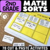 2nd Grade Math Review TEST PREP, Centers, Games Math Sorts