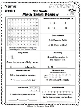 spiral review in math