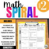 2nd Grade Math Spiral Review: Second Grade No Prep Weekly 