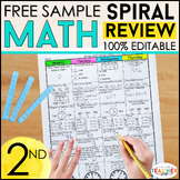 2nd Grade Math Spiral Review | 2 Weeks FREE