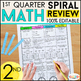 2nd Grade Math Spiral Review | 2nd Grade Math Homework | 1st QUARTER