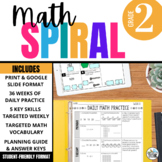 2nd Grade Math Spiral Review: Daily Morning Work Warm Ups 